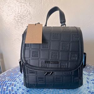 Brand New Steve Madden mini drawstring backpack in black